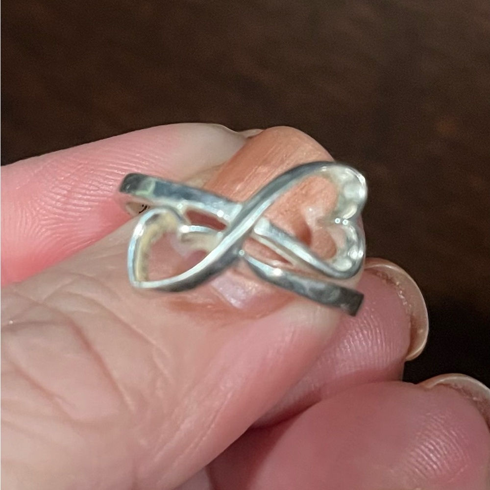 Elegant Silver Heart Infinity Ring